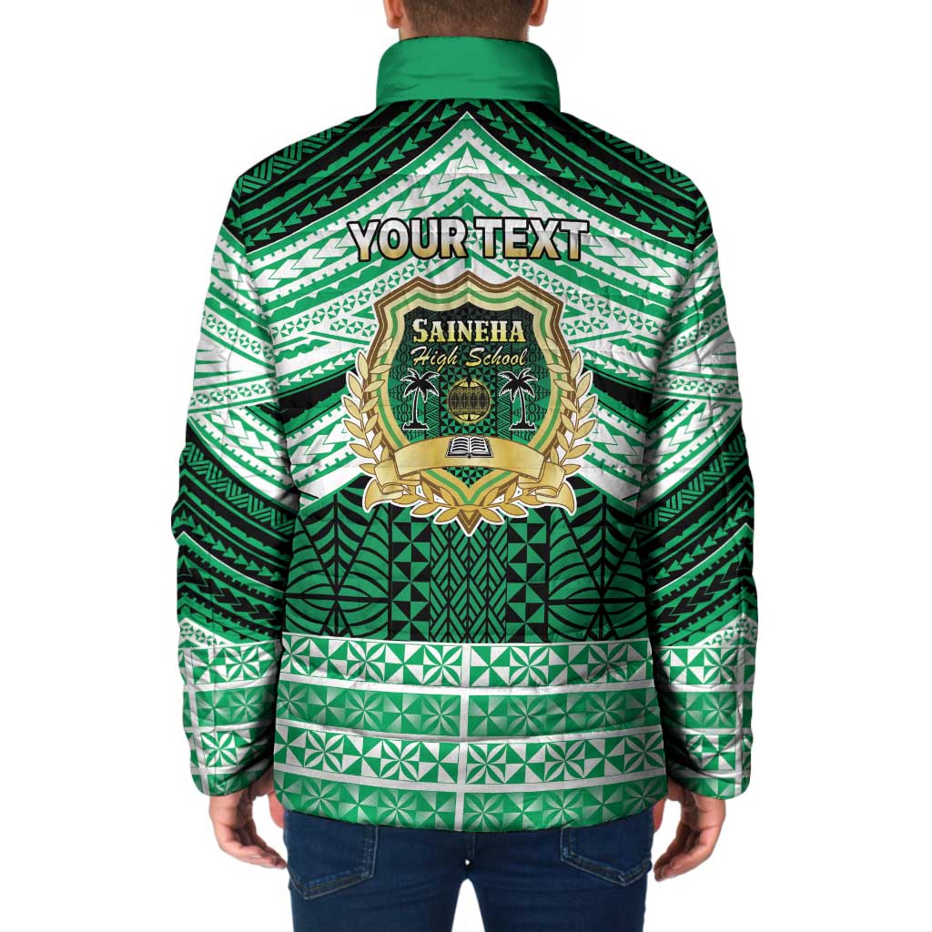 Personalised Tonga Saineha High School Padded Jacket Polynesian Ngatu Tribal - Polynesian Pride