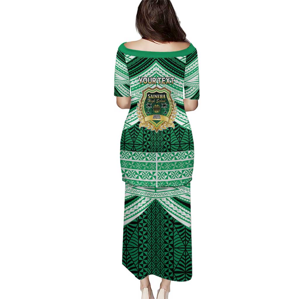 Personalised Tonga Saineha High School Puletasi Polynesian Ngatu Tribal