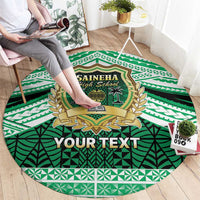 Personalised Tonga Saineha High School Round Carpet Polynesian Ngatu Tribal