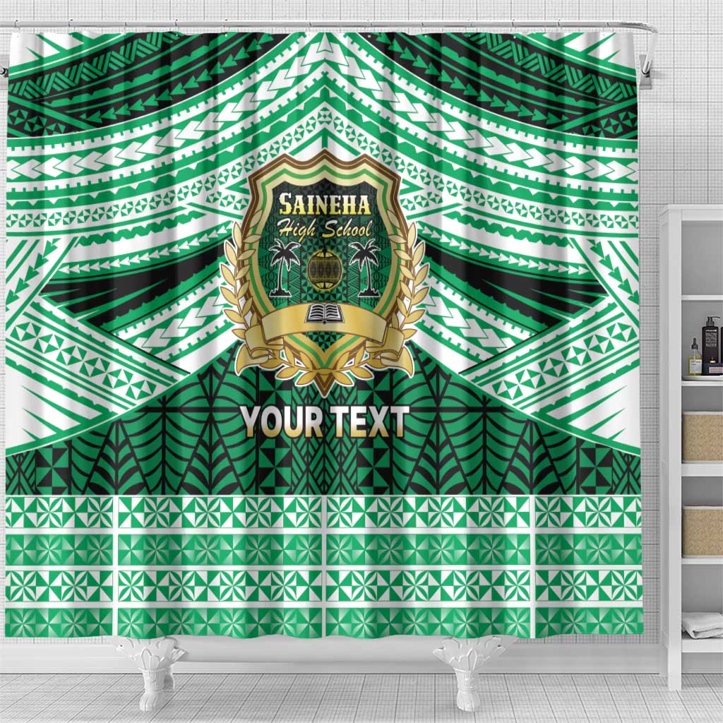 Personalised Tonga Saineha High School Shower Curtain Polynesian Ngatu Tribal LT9 - Polynesian Pride
