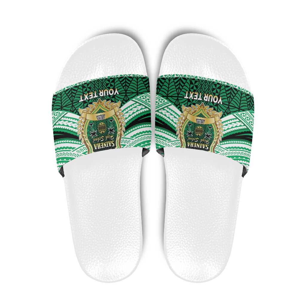 Personalised Tonga Saineha High School Slide Sandals Polynesian Ngatu Tribal - Polynesian Pride