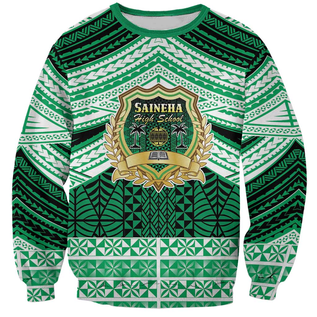 Personalised Tonga Saineha High School Sweatshirt Polynesian Ngatu Tribal