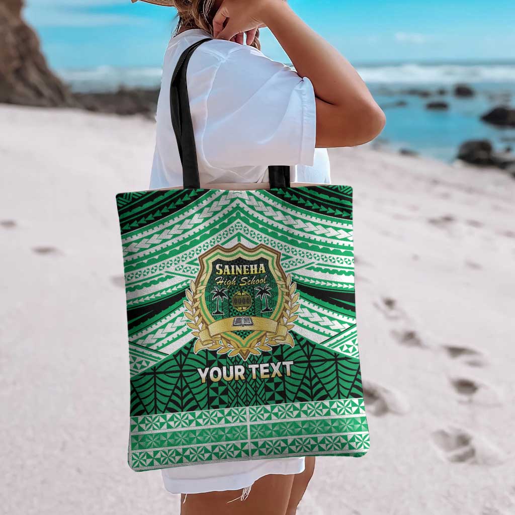 Personalised Tonga Saineha High School Tote Bag Polynesian Ngatu Tribal - Polynesian Pride