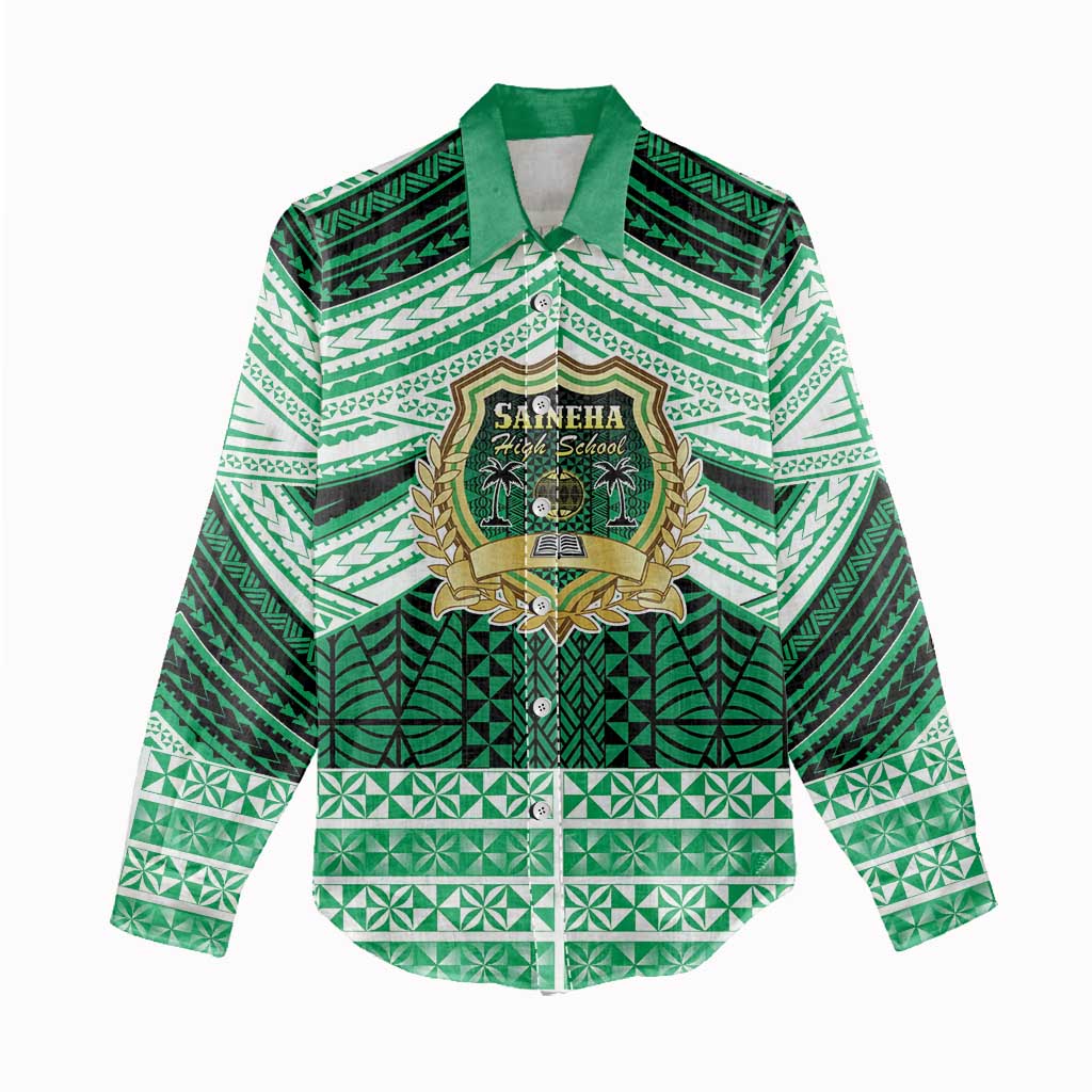 Personalised Tonga Saineha High School Women Casual Shirt Polynesian Ngatu Tribal