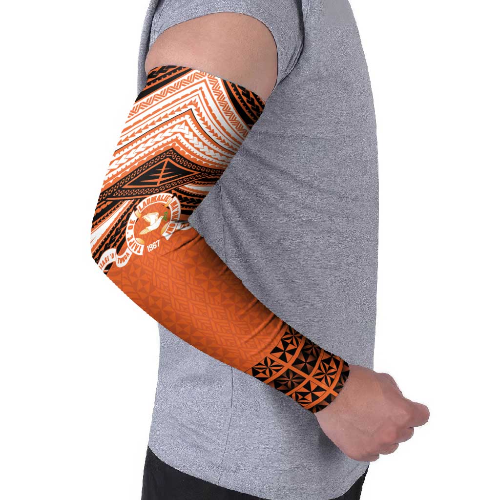 Personalised Tonga Tailulu College Arm Sleeves Polynesian Ngatu Tribal - Polynesian Pride