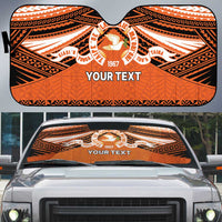 Personalised Tonga Tailulu College Auto Sun Shade Polynesian Ngatu Tribal - Polynesian Pride