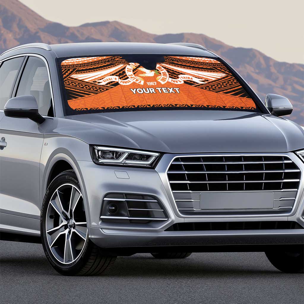 Personalised Tonga Tailulu College Auto Sun Shade Polynesian Ngatu Tribal - Polynesian Pride