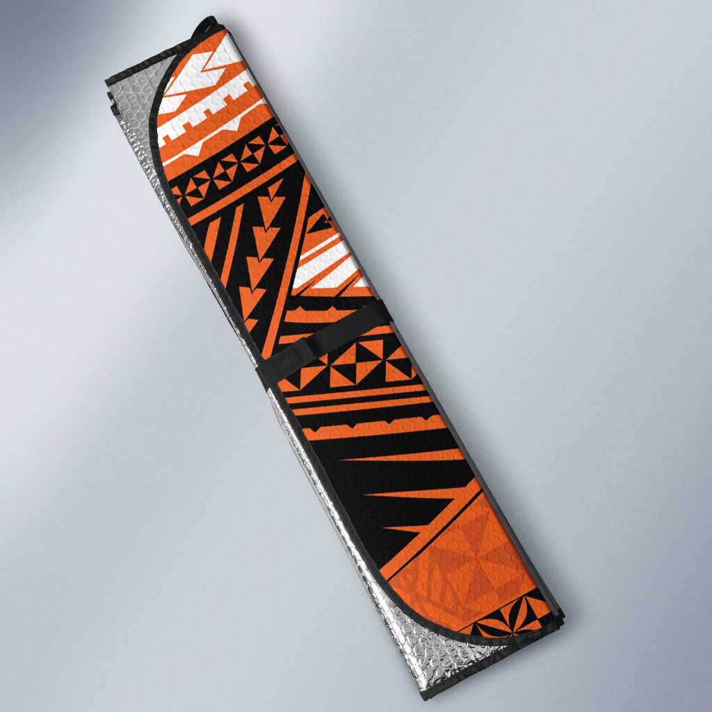 Personalised Tonga Tailulu College Auto Sun Shade Polynesian Ngatu Tribal - Polynesian Pride