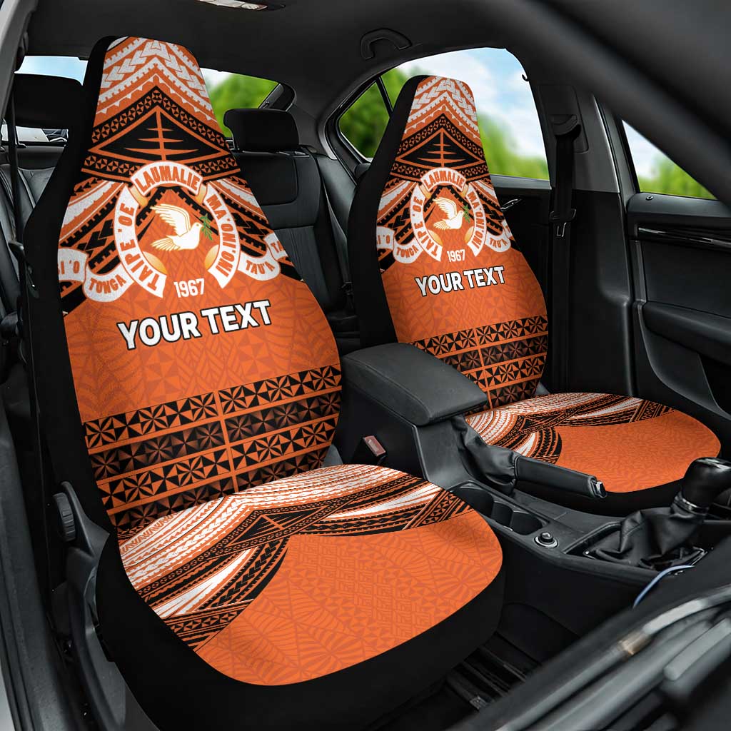Personalised Tonga Tailulu College Car Seat Cover Polynesian Ngatu Tribal