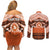 Personalised Tonga Tailulu College Couples Matching Off Shoulder Short Dress and Long Sleeve Button Shirt Polynesian Ngatu Tribal