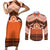 Personalised Tonga Tailulu College Couples Matching Short Sleeve Bodycon Dress and Long Sleeve Button Shirt Polynesian Ngatu Tribal