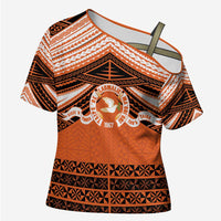 Personalised Tonga Tailulu College Cross Shoulder Shirt Polynesian Ngatu Tribal - Polynesian Pride