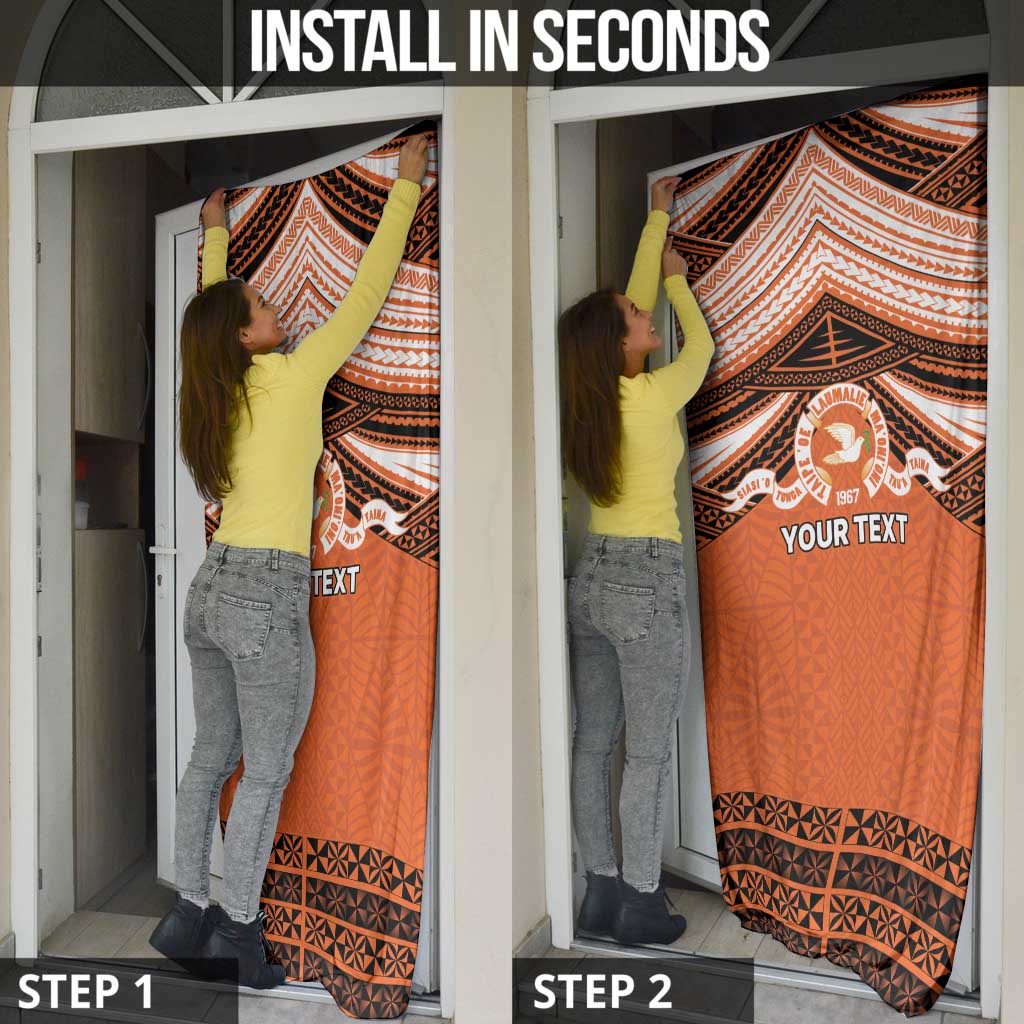 Personalised Tonga Tailulu College Door Cover Polynesian Ngatu Tribal - Polynesian Pride