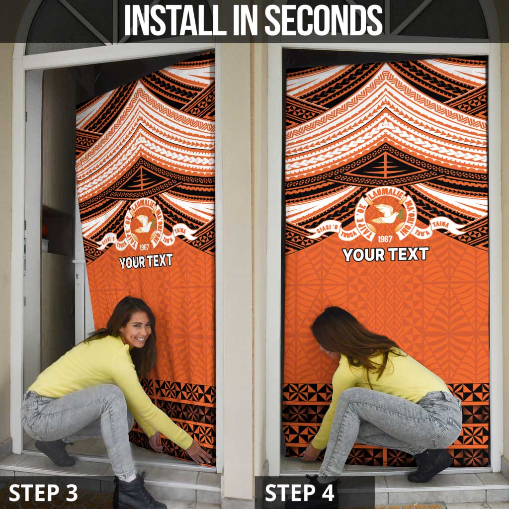 Personalised Tonga Tailulu College Door Cover Polynesian Ngatu Tribal - Polynesian Pride