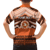 Personalised Tonga Tailulu College Family Matching Off Shoulder Maxi Dress and Hawaiian Shirt Polynesian Ngatu Tribal
