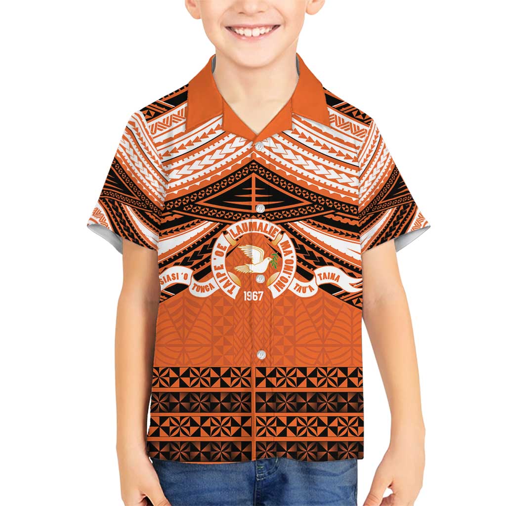 Personalised Tonga Tailulu College Family Matching Off Shoulder Short Dress and Hawaiian Shirt Polynesian Ngatu Tribal