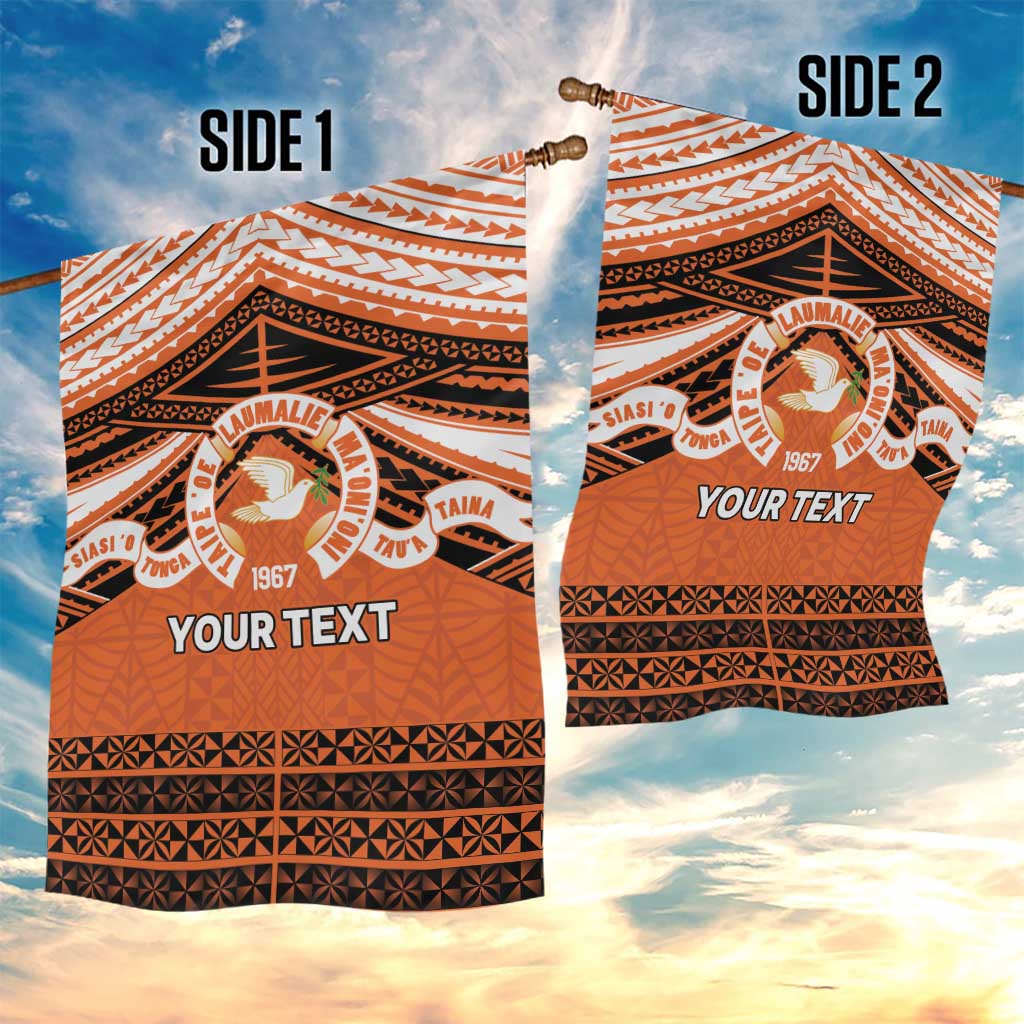 Personalised Tonga Tailulu College Garden Flag Polynesian Ngatu Tribal