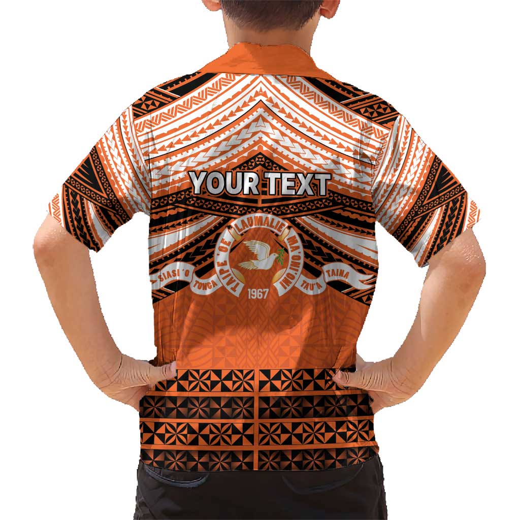 Personalised Tonga Tailulu College Hawaiian Shirt Polynesian Ngatu Tribal