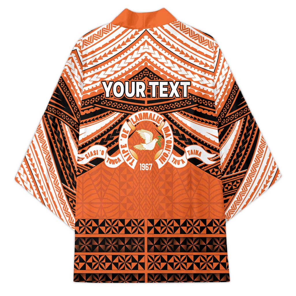 Personalised Tonga Tailulu College Kimono Polynesian Ngatu Tribal - Polynesian Pride