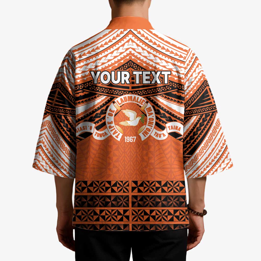 Personalised Tonga Tailulu College Kimono Polynesian Ngatu Tribal - Polynesian Pride