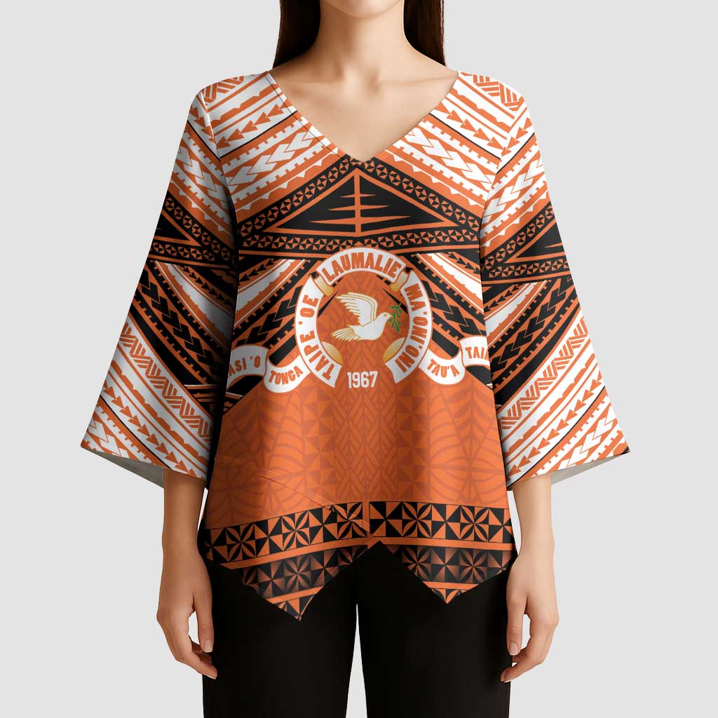 Personalised Tonga Tailulu College Kimono Sleeve Blouse Polynesian Ngatu Tribal - Polynesian Pride