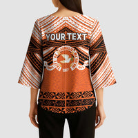 Personalised Tonga Tailulu College Kimono Sleeve Blouse Polynesian Ngatu Tribal - Polynesian Pride
