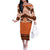 Personalised Tonga Tailulu College Off The Shoulder Long Sleeve Dress Polynesian Ngatu Tribal