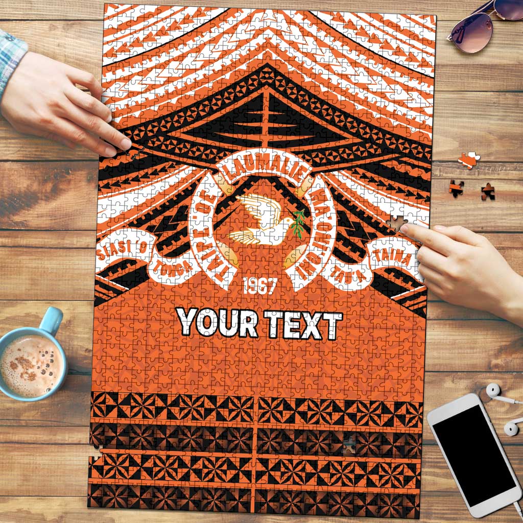 Personalised Tonga Tailulu College Puzzle Polynesian Ngatu Tribal - Polynesian Pride