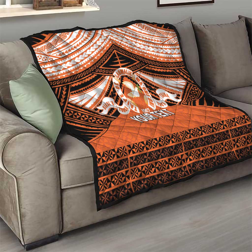 Personalised Tonga Tailulu College Quilt Polynesian Ngatu Tribal