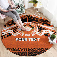 Personalised Tonga Tailulu College Round Carpet Polynesian Ngatu Tribal LT9 - Polynesian Pride