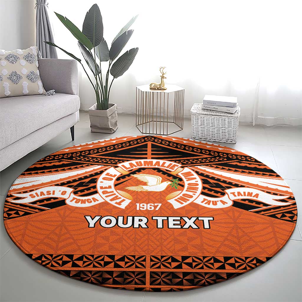 Personalised Tonga Tailulu College Round Carpet Polynesian Ngatu Tribal LT9 - Polynesian Pride