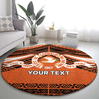 Personalised Tonga Tailulu College Round Carpet Polynesian Ngatu Tribal LT9 - Polynesian Pride