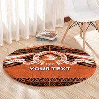 Personalised Tonga Tailulu College Round Carpet Polynesian Ngatu Tribal LT9 - Polynesian Pride
