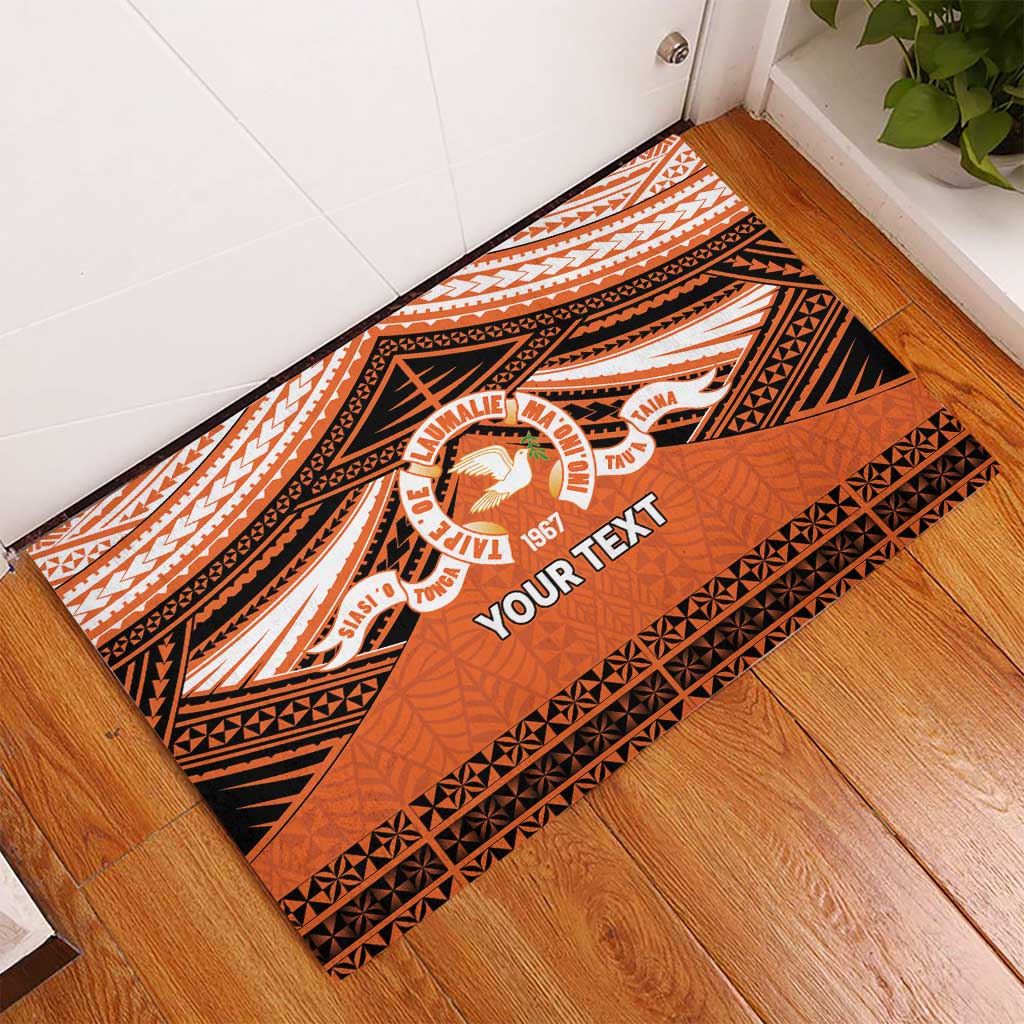 Personalised Tonga Tailulu College Rubber Doormat Polynesian Ngatu Tribal