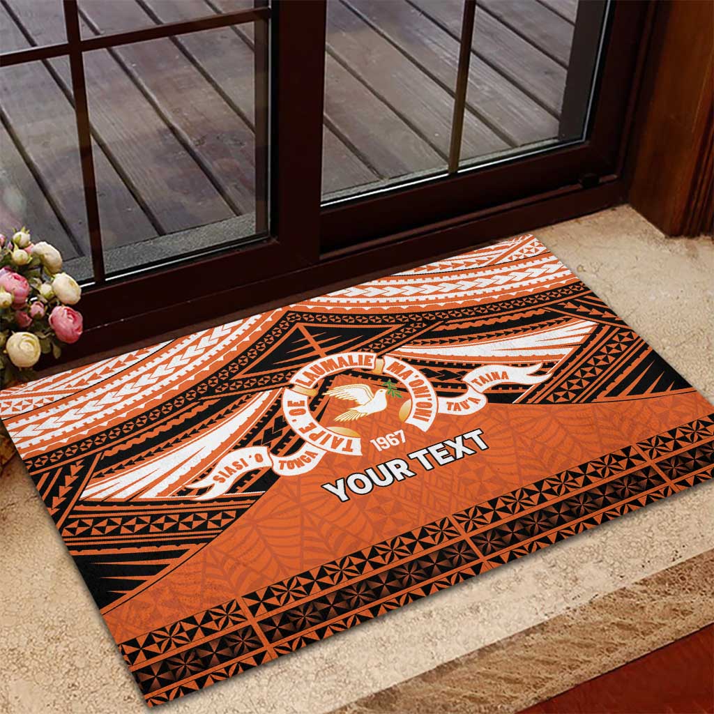 Personalised Tonga Tailulu College Rubber Doormat Polynesian Ngatu Tribal