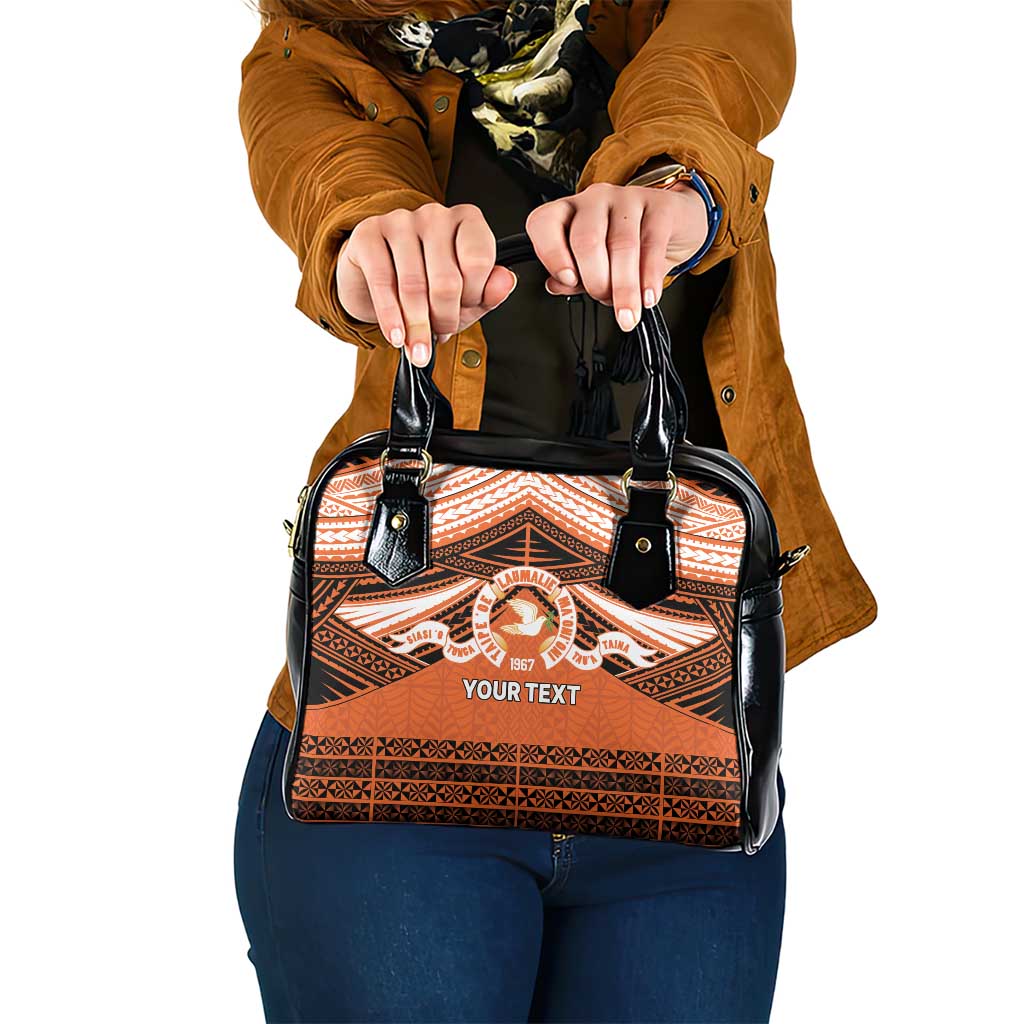 Personalised Tonga Tailulu College Shoulder Handbag Polynesian Ngatu Tribal LT9 One Size Orange - Polynesian Pride
