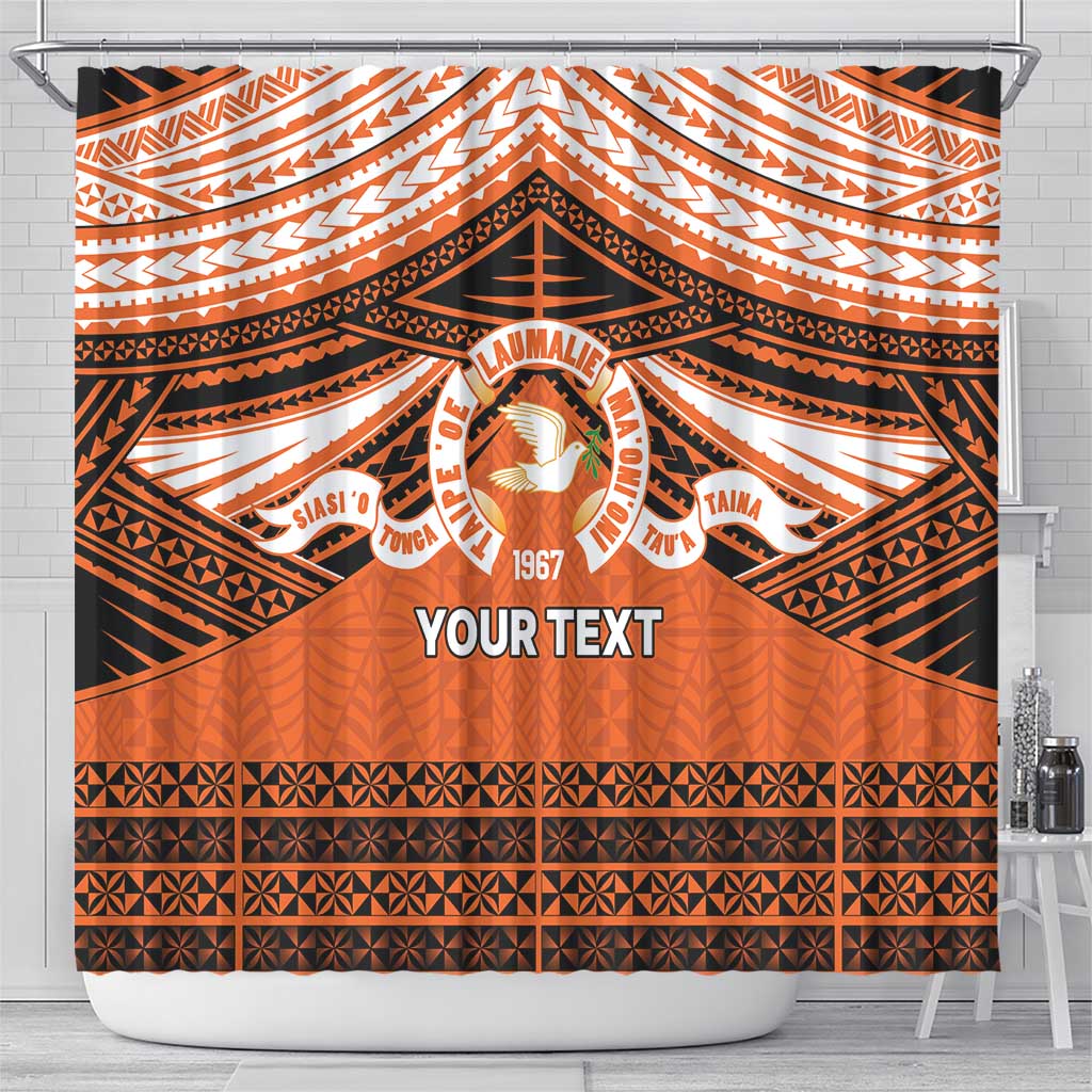 Personalised Tonga Tailulu College Shower Curtain Polynesian Ngatu Tribal LT9 - Polynesian Pride