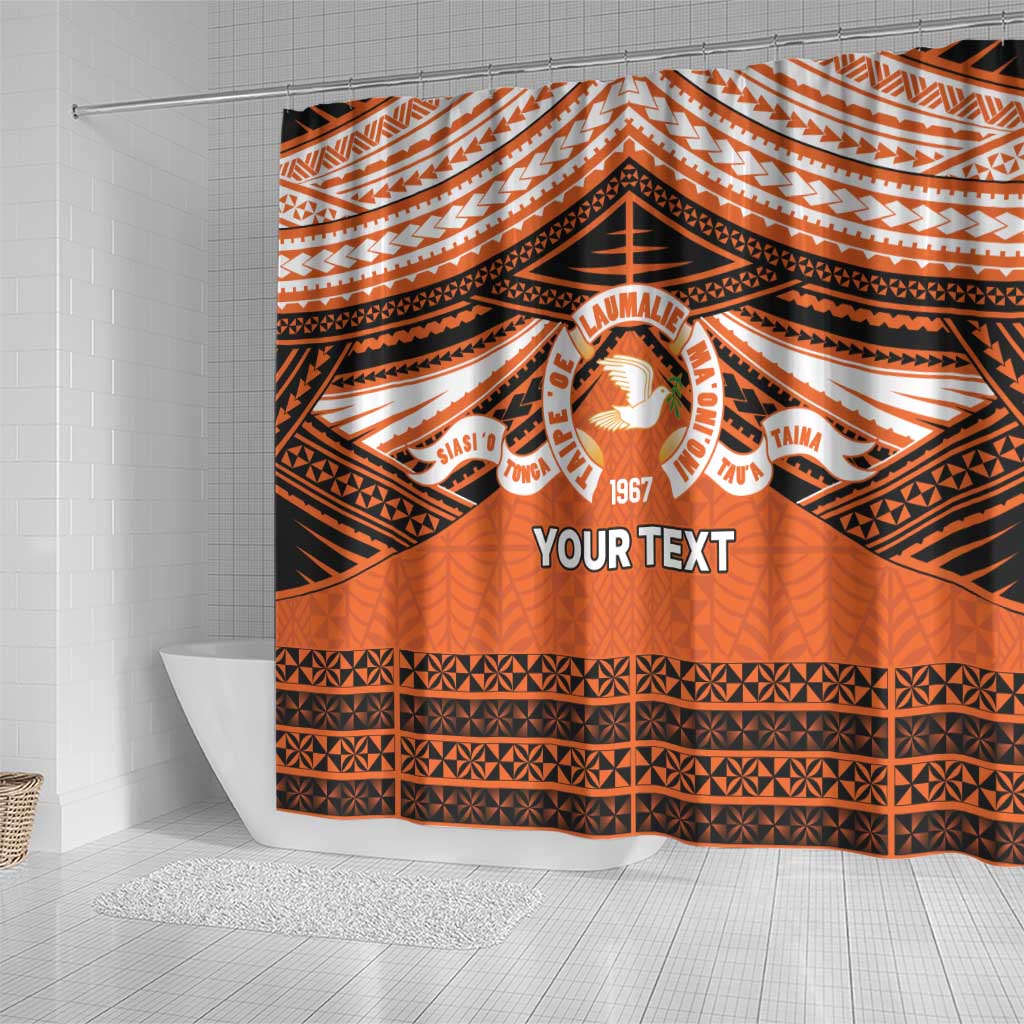 Personalised Tonga Tailulu College Shower Curtain Polynesian Ngatu Tribal LT9 - Polynesian Pride