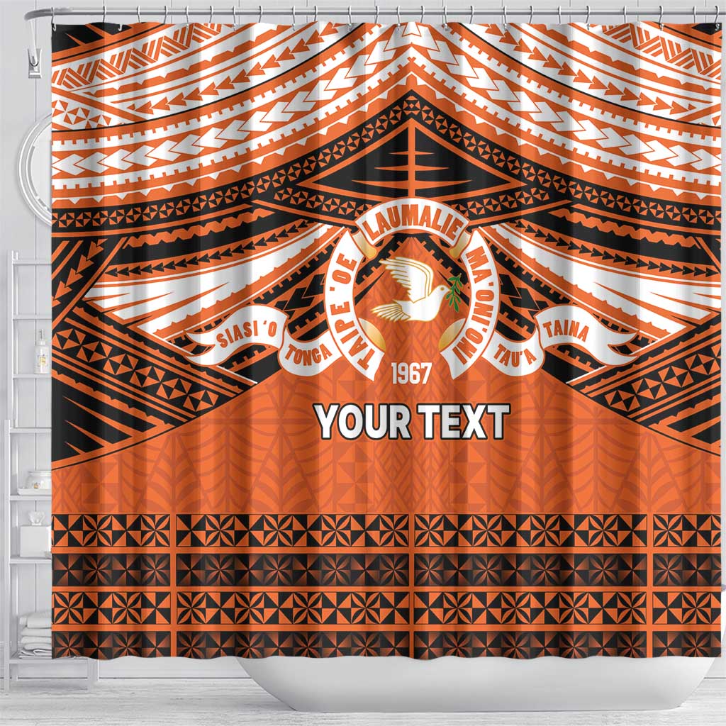 Personalised Tonga Tailulu College Shower Curtain Polynesian Ngatu Tribal LT9 - Polynesian Pride