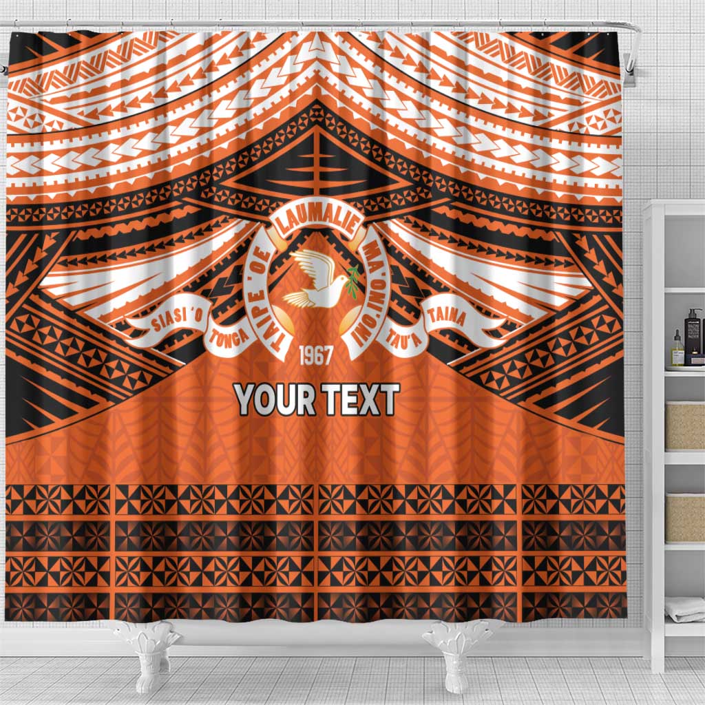 Personalised Tonga Tailulu College Shower Curtain Polynesian Ngatu Tribal LT9 - Polynesian Pride