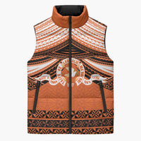 Personalised Tonga Tailulu College Sleeveless Puffer Jacket Polynesian Ngatu Tribal - Polynesian Pride