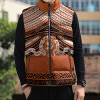 Personalised Tonga Tailulu College Sleeveless Puffer Jacket Polynesian Ngatu Tribal - Polynesian Pride