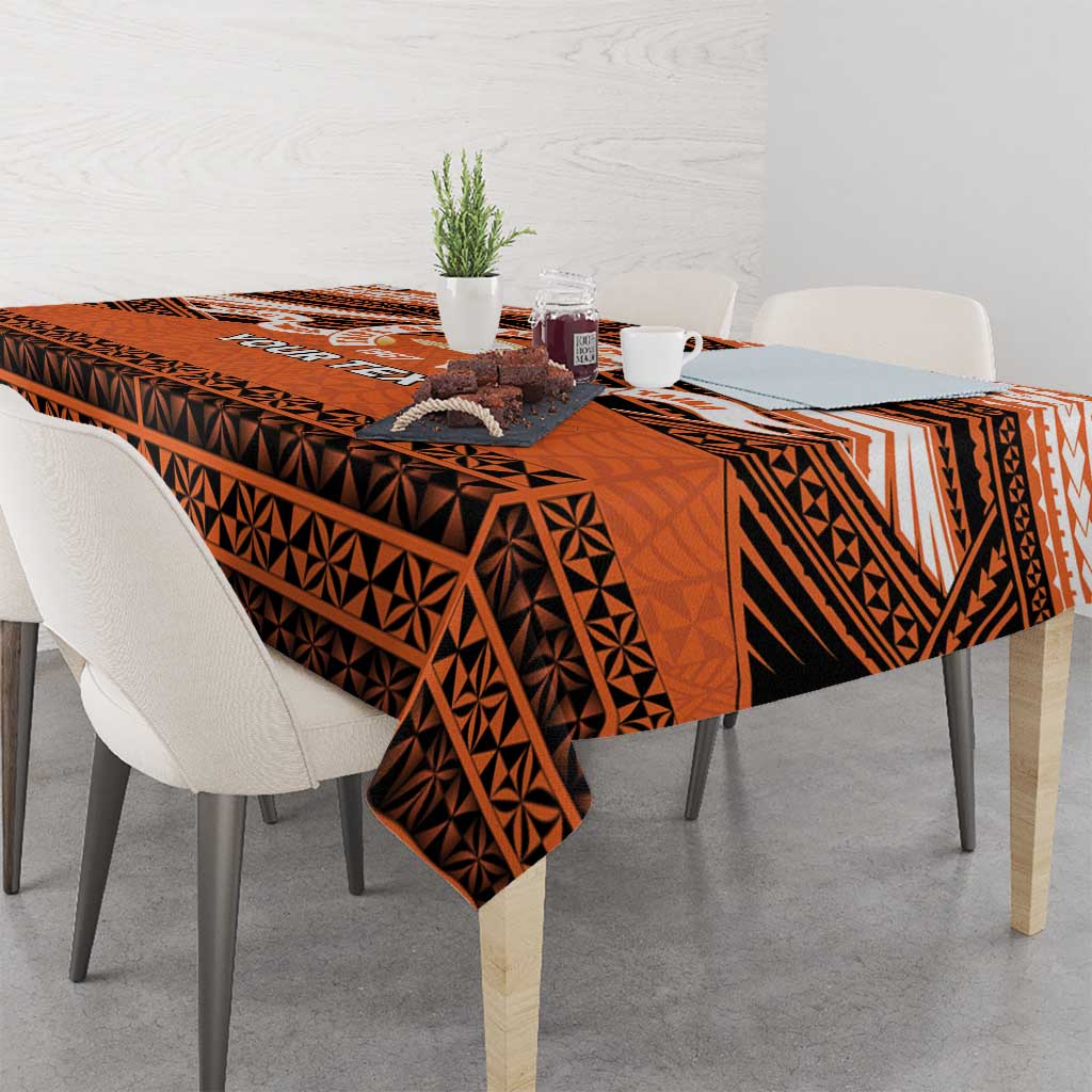 Personalised Tonga Tailulu College Tablecloth Polynesian Ngatu Tribal