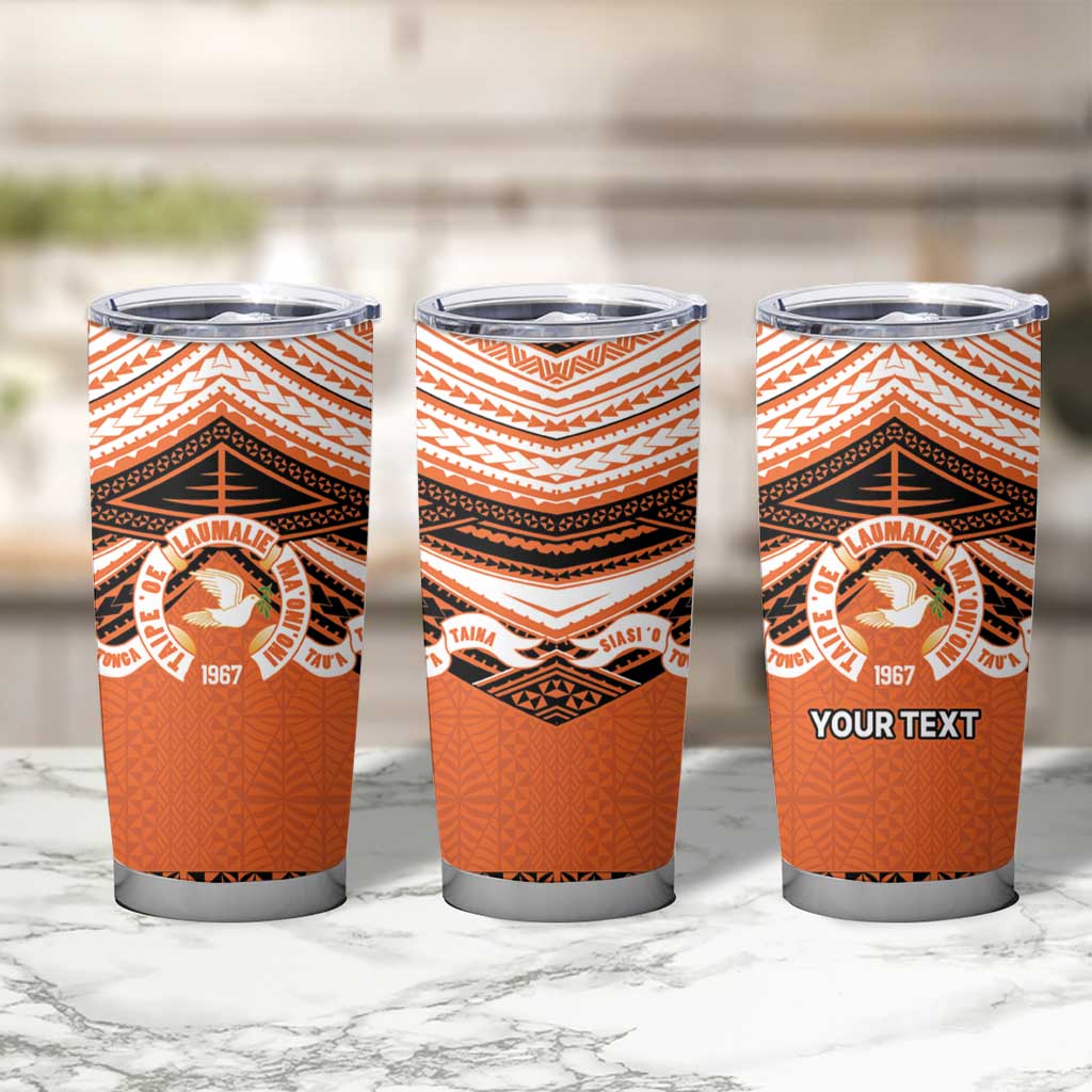 Personalised Tonga Tailulu College Tumbler Cup Polynesian Ngatu Tribal