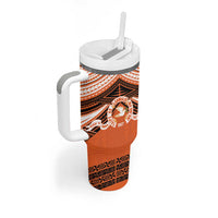 Personalised Tonga Tailulu College Tumbler With Handle Polynesian Ngatu Tribal