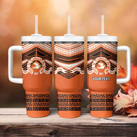 Personalised Tonga Tailulu College Tumbler With Handle Polynesian Ngatu Tribal