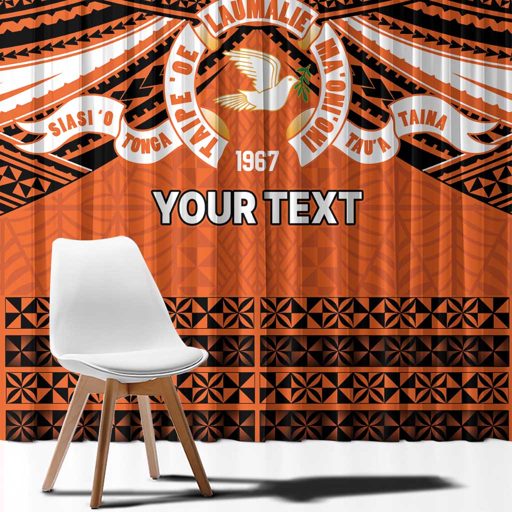 Personalised Tonga Tailulu College Window Curtain Polynesian Ngatu Tribal