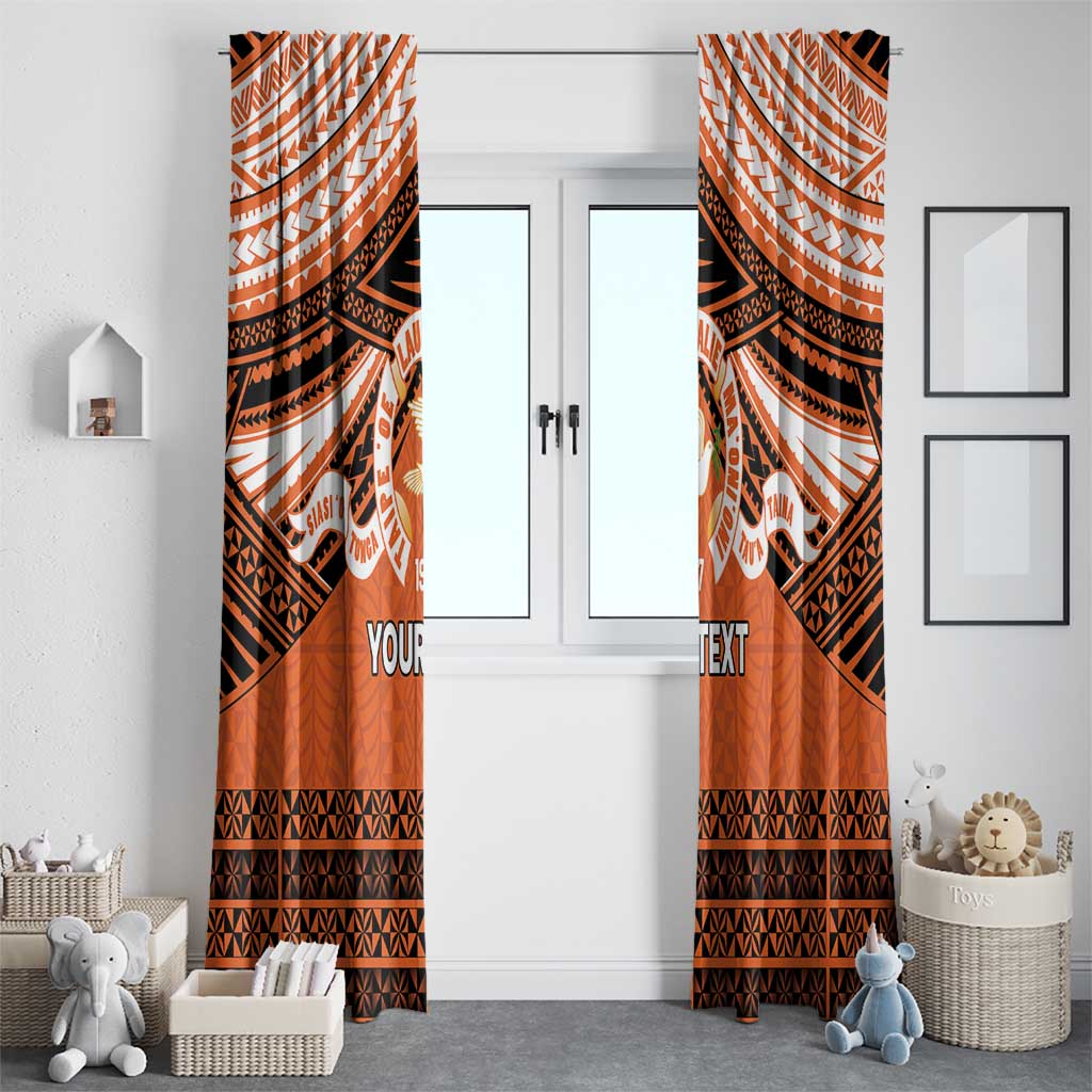 Personalised Tonga Tailulu College Window Curtain Polynesian Ngatu Tribal