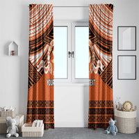 Personalised Tonga Tailulu College Window Curtain Polynesian Ngatu Tribal