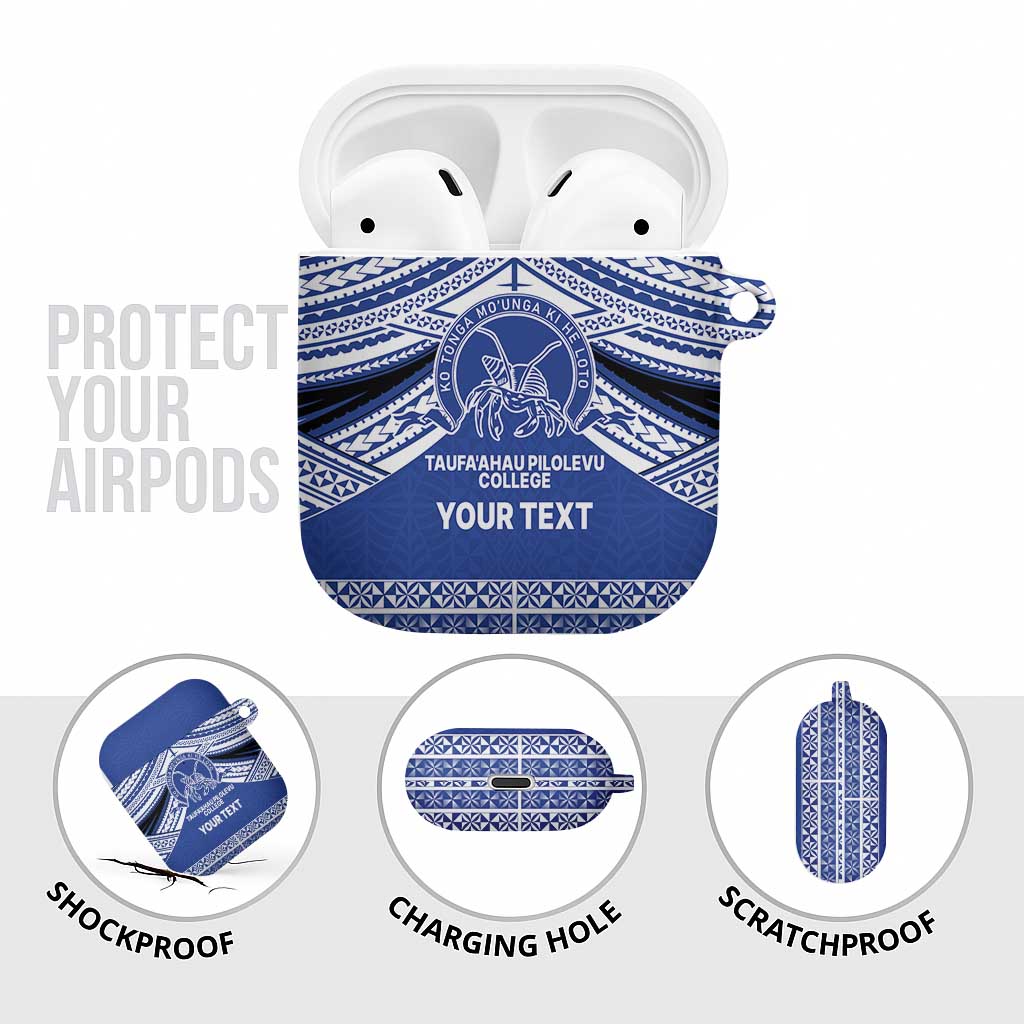 Personalised Tonga Taufa'ahau Pilolevu College AirPods Case Polynesian Ngatu Tribal - Polynesian Pride